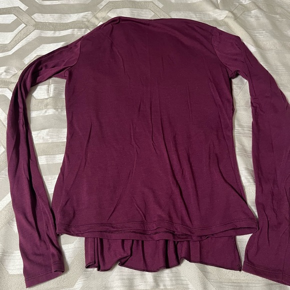 SISLEY Burgundy Low Neck Women’s long sleeve top - Small/XS - Picture 3 of 4